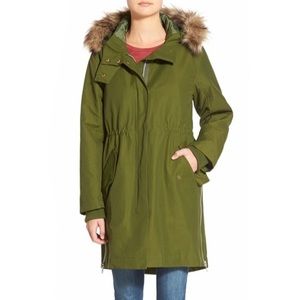 madewell side zip field parka coat green xxs NWT